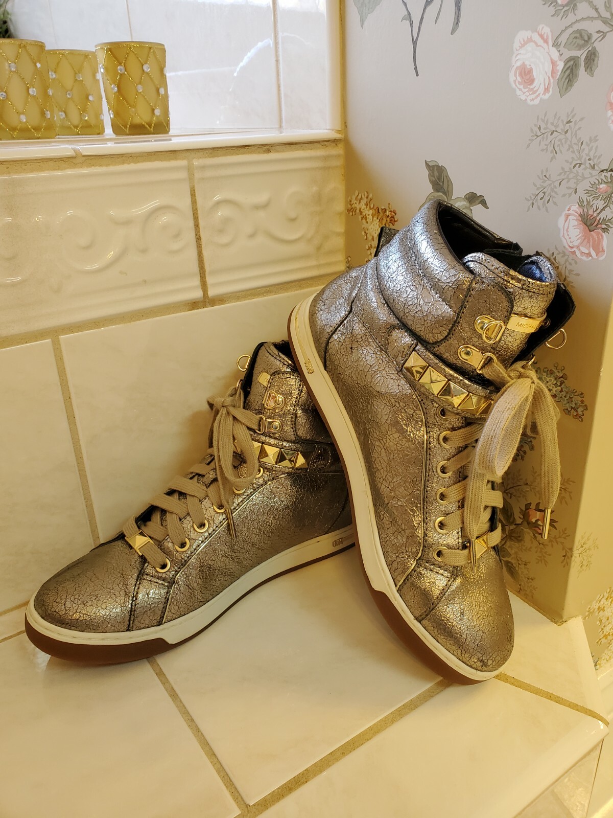 michael kors gold high tops
