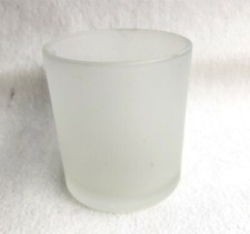 Windlicht für Teelicht - Glas matt, Teelichthalter, Ø 6,5 cm, 7,5 cm hoch, grau