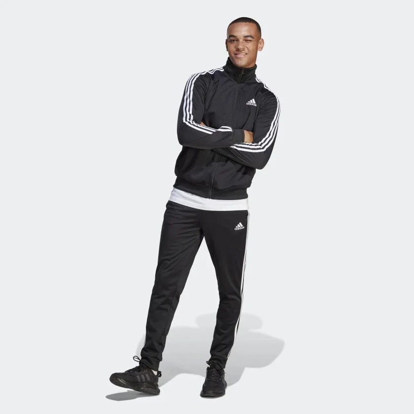 adidas Men s Basics 3 Stripes Tricot Track Suit Jacket Pant