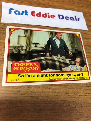 TOPPS 1978 THREE'S COMPANY BUBBLEGUM TRADING CARD STICKER 37 MR AND MRS ROPER