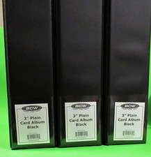 3 x ALBUM BCW 3" - NOIR UNI / CLASSEUR 3 ANNEAUX - CONTIENT 90+ PAGES BCW CHACUNE