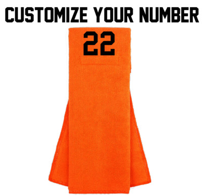 Player Number Football Towel Orange Black Number Receiver Linebacker WR LB