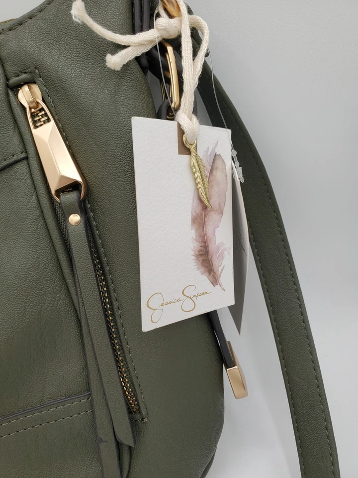 Jessica Simpson Sabrina Purse VTG Olive Green Top Zipper AS-IS NWT RARE - Image 2 of 4