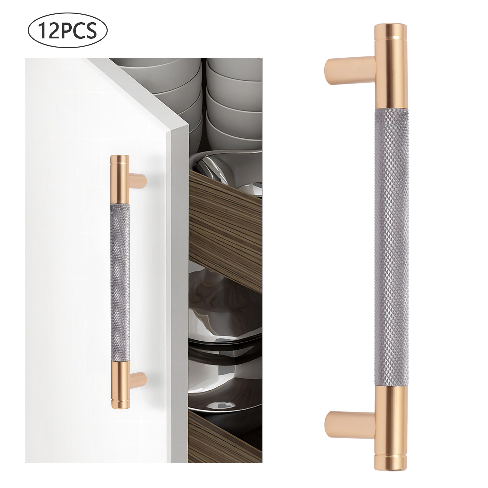 12 Pack Kitchen Handles 5" Knurled Handles Kitchen