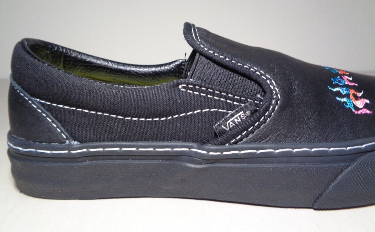 Vans Size 9 M WADE GOODALL SF Black Leather Slip On Sneakers New