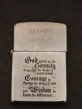 Zippo Windproof Lighter Serenity Prayer Engraved Satin Chrome Made In USA GL