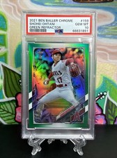 2021 Ben Baller Topps Chrome Baseball Shohei Ohtani Green Refractor /99 PSA 10