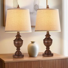 Set of 2 Retro Table Lamps - Rustic Farmhouse Bedside  Living Room Lighting, Vi
