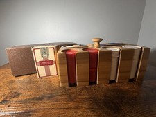 Vintage Poker Chips in Wooden Carrying Case with Cardboard Cover