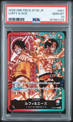 PSA 10 Luffy Ace ST30-001 L Start Deck EX ONE PIECE Card Japanese