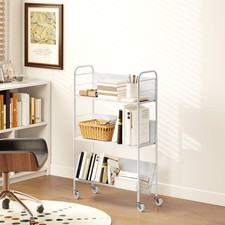 WOLTU Libreria Scaffale Espositore Bianca con 3 Ripiani Mobiletto in