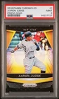 2018 Panini Chronicles Aaron Judge Prizm Gold Refractor Serial #'d 07/10 PSA 9