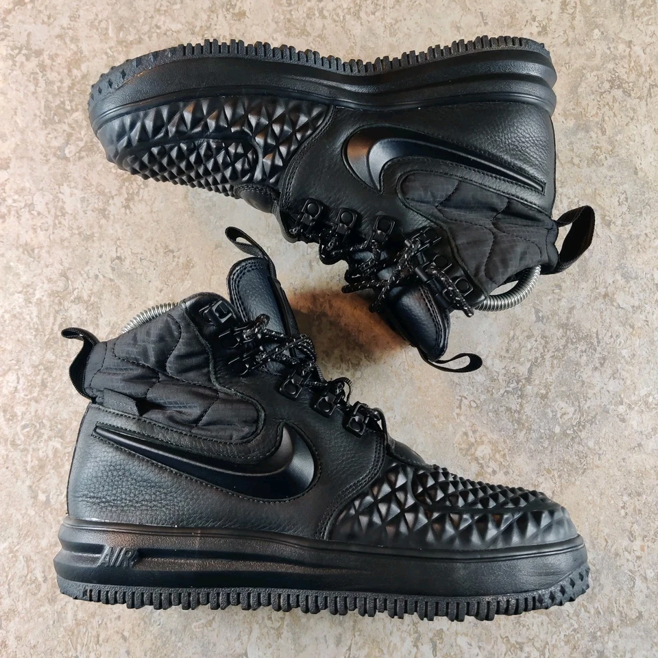 Nike Lunar Force 1 зимние Duckboot AA0283-001 тройной черный туфли женский размер 6,5 - Изображение 3 из 4