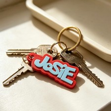 Custom 3D Printed Name Keychain, Graffiti Style, Personalized Keyring, Name Tag,