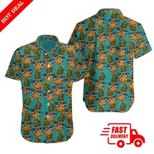 Funny Hawaiian Shirt Men Short Sleeve Golf Shirt Stretch Collared Aloha Beach