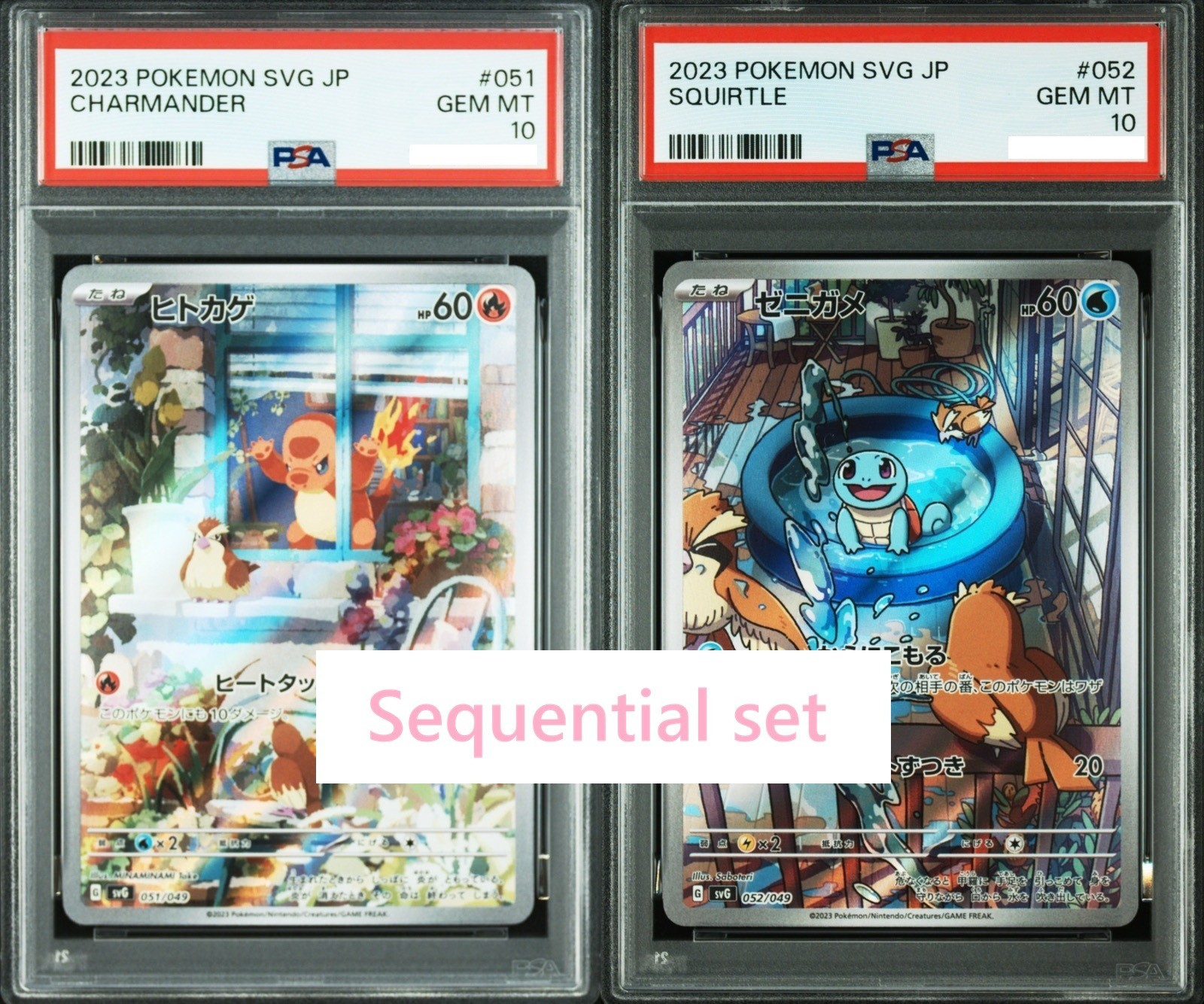 PSA 10 Pokemon card Charmander 051 Squirtle 052 Special Deck Set Japanese 2023