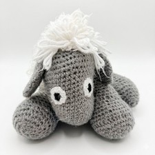 Hand Crocheted Grey And White Lamb Toy Decor Kids Plushie