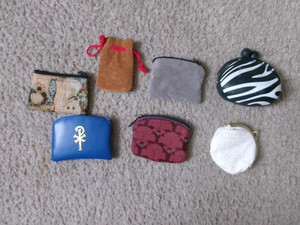 Seven Vintage Change Purses/ Rosary Pouches