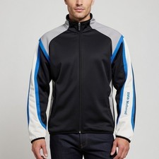 BMW Motorrad Mens Zip Up Track Jacket Black Grey Blue Racing Moto Jacket