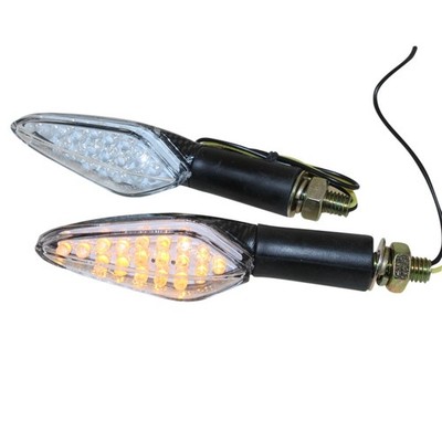 Motorrad Mini Blinker LED Shower carbon klar E-geprüft