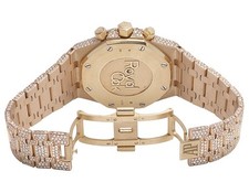 Mens Audemars Piguet 18K Rose Gold Royal Oak 41MM Full VS Diamond Watch 31.75 Ct 10