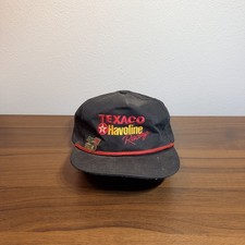 Vintage Texaco Havoline Racing Black Snapback Hat Custom Pin Made in USA