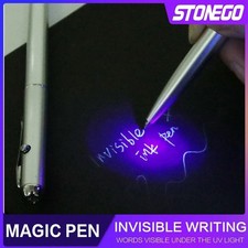 Invisible Ink Pen UV Light Magic Secret Message Ballpoint Pen Kid Party Gift Toy