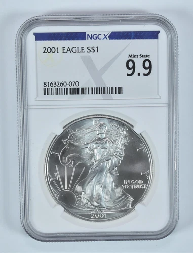 2001 American Silver Eagle Mint State 9.9 NGC X NGCX *2570