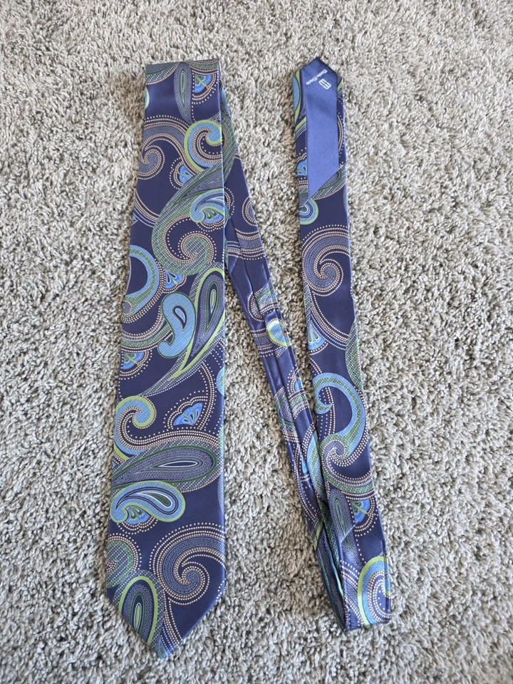 Nuevo ITALO FERRETTI Seda SATINADO Cuello Corbata Bolsillo Cuadrado Set PAISLEY Multicolor Nuevo en Caja Foto 4 de 4