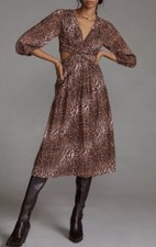 Ranna Gill Printed Cut- Out  Midi Dress Anthropologie