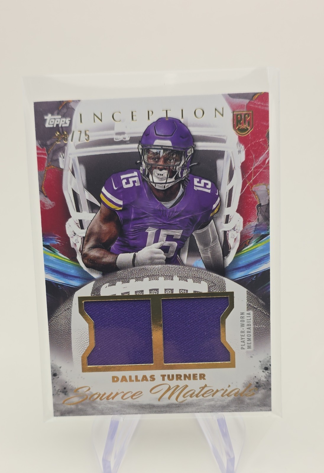 Dallas Turner Topps Inception Source Materials #SMDT Red