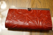 Patricia Nash Cauchy Lava Red Tooled Wallet NWT