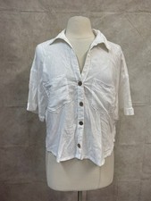 Zara Womens Button Front Blouse Shirt White S...