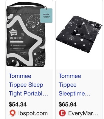 Tommee Tippee Sleeptime Portable Baby Blackout Blind, Large, 51 x 78 In