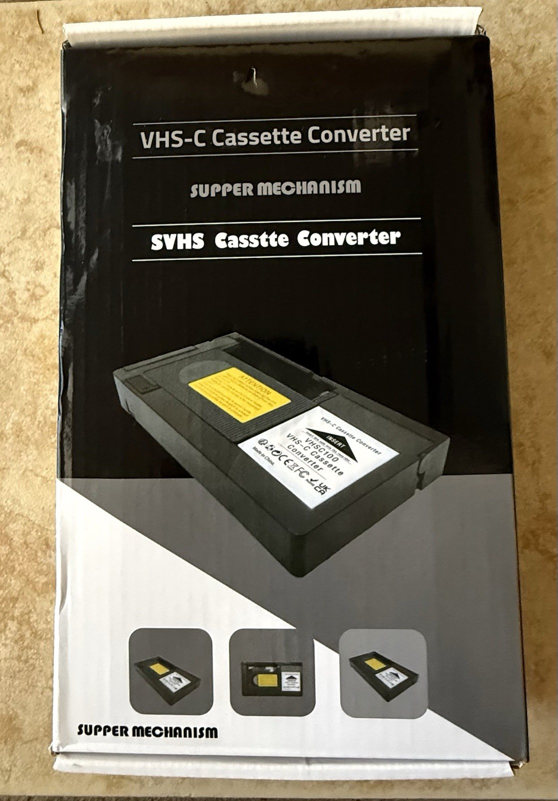 NEW! VHS-C Cassette Adapter Converter Super mechanism S-VHS cassette POWERED