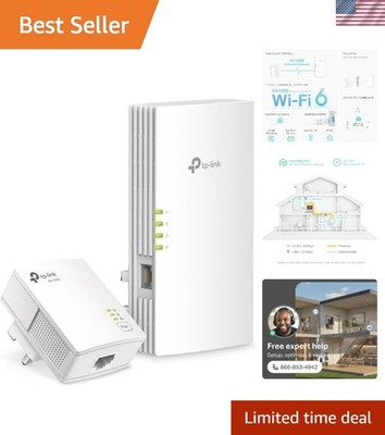 AX1500 Dual-Band Wi-Fi Extender & Powerline Adapter - Unmatched Internet Speed