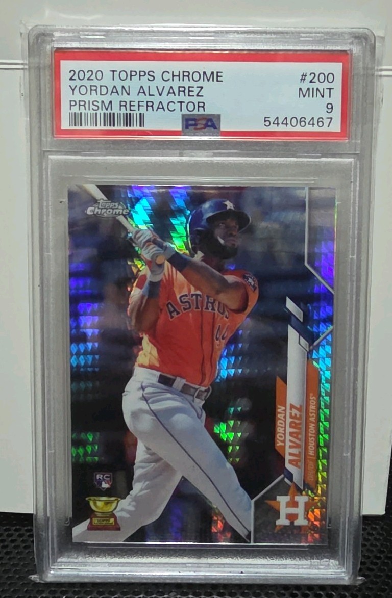 2020 Topps Chrome Yordan Alvarez Prism Refractor #200 RC Rookie PSA 9 MINT
