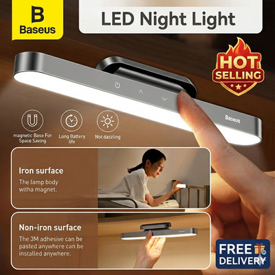 Baseus Magnetic LED Desk Lamp Rechargeable Dimming Cabinet Night Light See Video