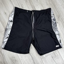 Nike Swim Trunk Mens XXL Black Gray White Floral Panel Beach Hawaii Board Shorts