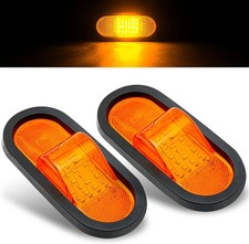 2Pcs 6.5 inch Trailer Turn Signal Lighgts 6 Inch Oval LED Mid Turn Signal Amber