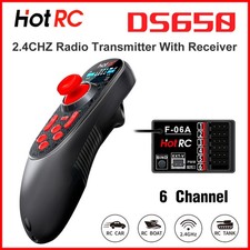 HOTRC DS650 RC Transmitter 6CH 2.4Ghz with F-06A Receiver for RC Car Boat Robot