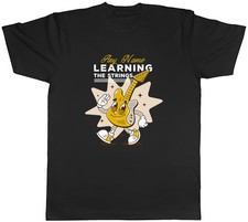 Personalised Learning the Strings Guitar Lover Mens T-Shirt Tee Gift Top