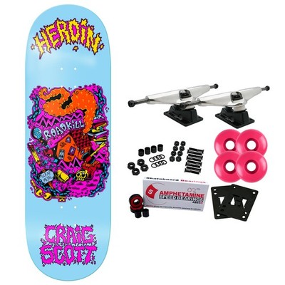 Heroin Skateboard Complete Craig Questions Scrap Metal 10'' x 32.25''