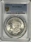 1880/9 S MORGAN DOLLAR PCGS MS 63