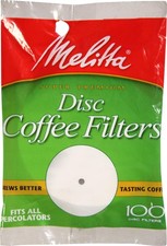 Melitta Super Premium Disc Coffee Filters, 100 Count (Pack of 1), White
