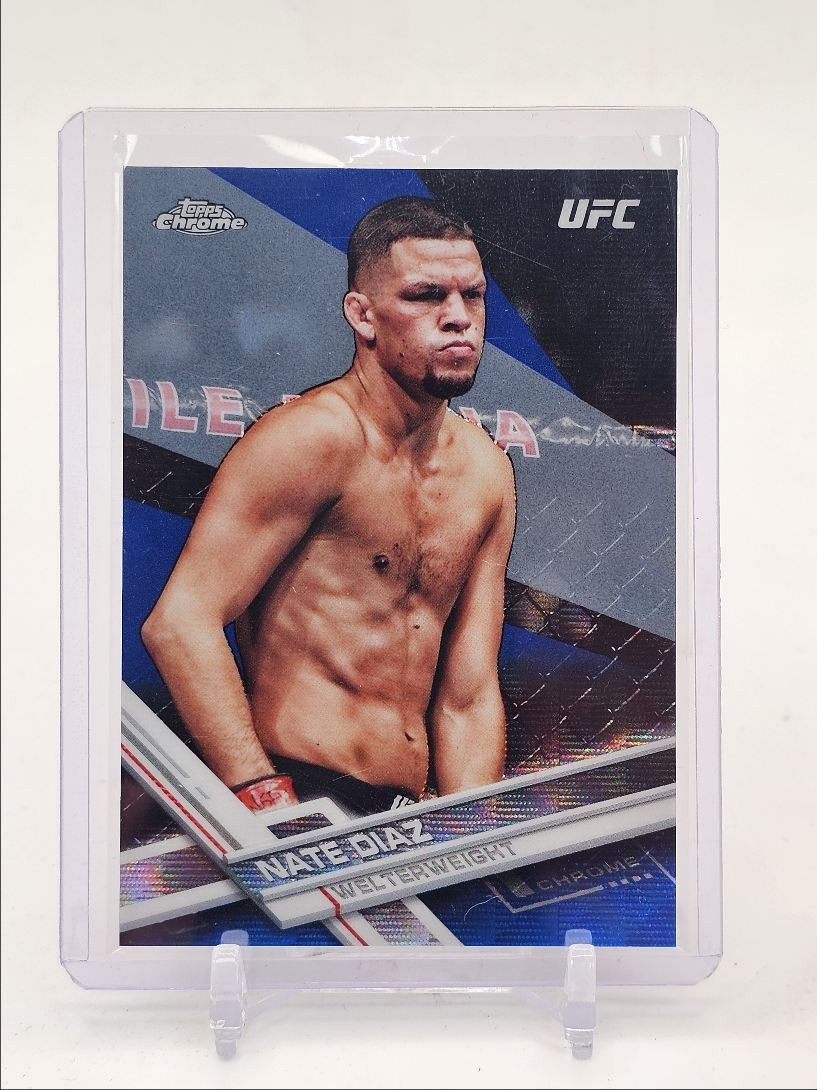 NATE DIAZ 2017 TOPPS CHROME UFC WELTERWEIGHT BLUE /75 Q0333