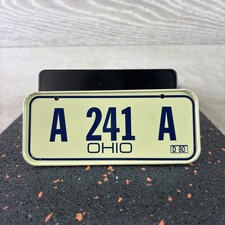 1980 Ohio A 241 A Metal Bicycle License Plate Cereal Premium Vintage 2&rdquo;X5&rdquo;