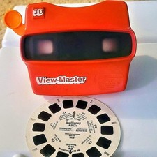 Viewmaster Viewer Red Model L Orange Level View-Master 3D with Disney ABCs reel