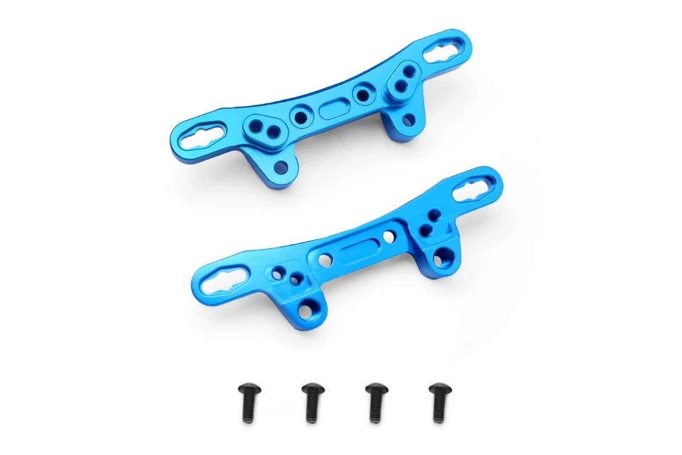 Aluminium Front & Rear Shock Tower Upgrade Set for 1/10 Tamiya TT02 TT-02 Blue