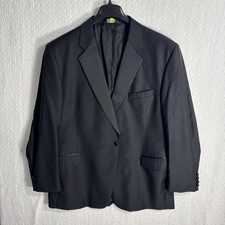 Jos A Bank 48R Tuxedo 1 Button Black Formal Tuxedo Satin Lapel 100 Wool